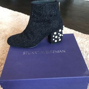 Stuart Weitzman boots with pearls